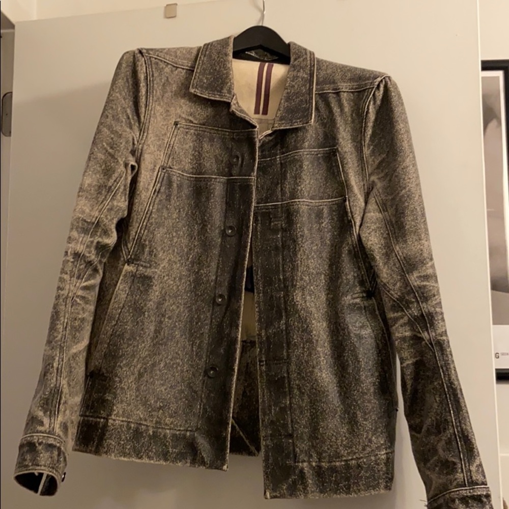 Drk shadow by Rick Owens coated cotton canvas jkt